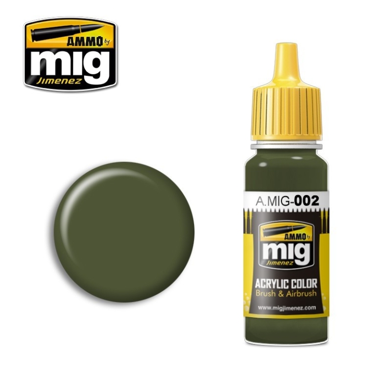 Acrylic color RAL 6003 Olive green Opt. 2 A.MIG-0002 - CraftyMinis