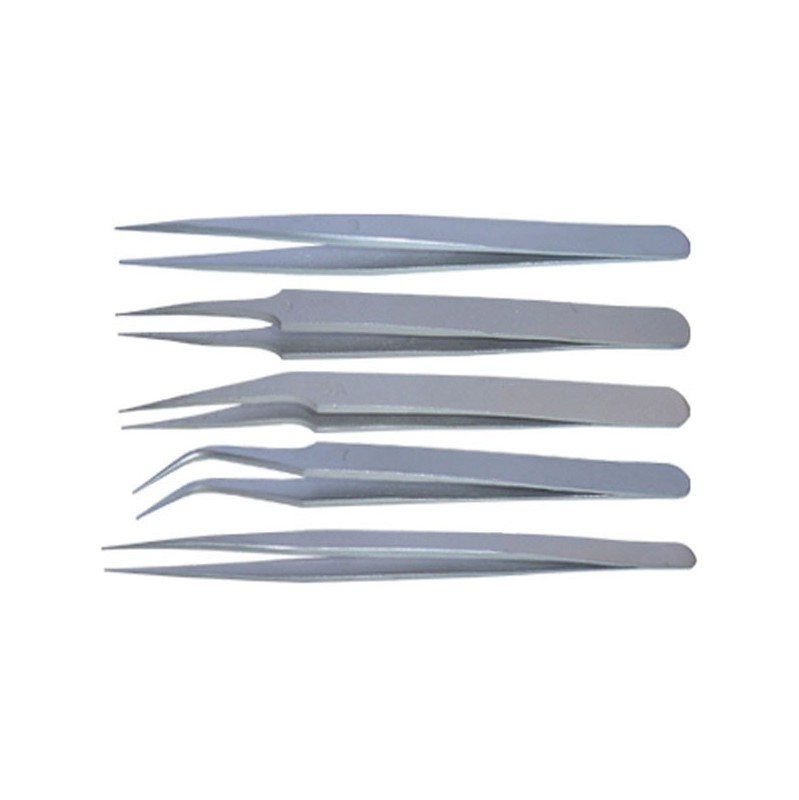 Juego de 5 Pinzas Inoxidables Dismoer – Precisión total